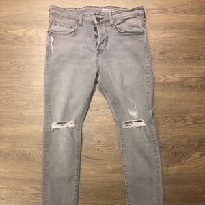 H&M DENIM Gray Skinny Stretch Jeans